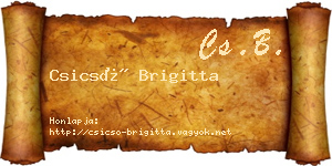 Csicsó Brigitta névjegykártya